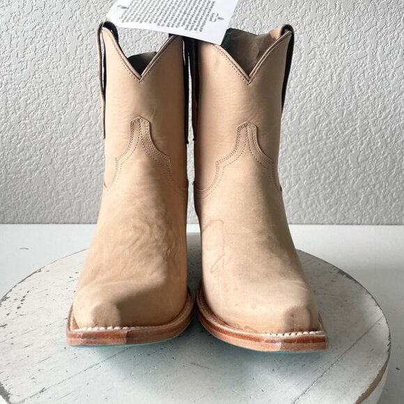 Lane EMMA JANE Womens Cowboy Bootie 8.5 Bone Suede Western Cowgirl Ankle Boots - Picture 5 of 13